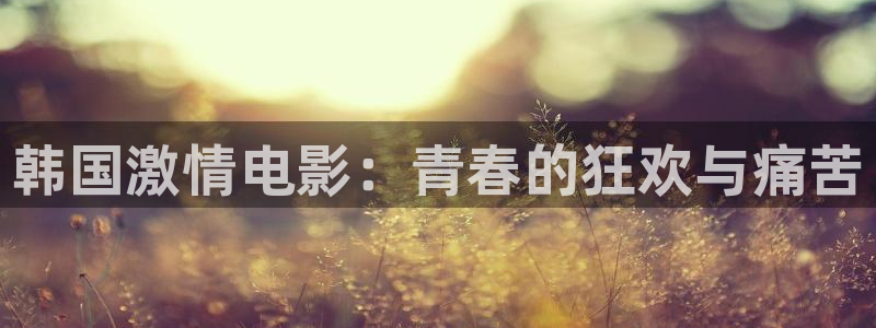 好好看影院：韩国激情电影：青春的狂欢与痛苦